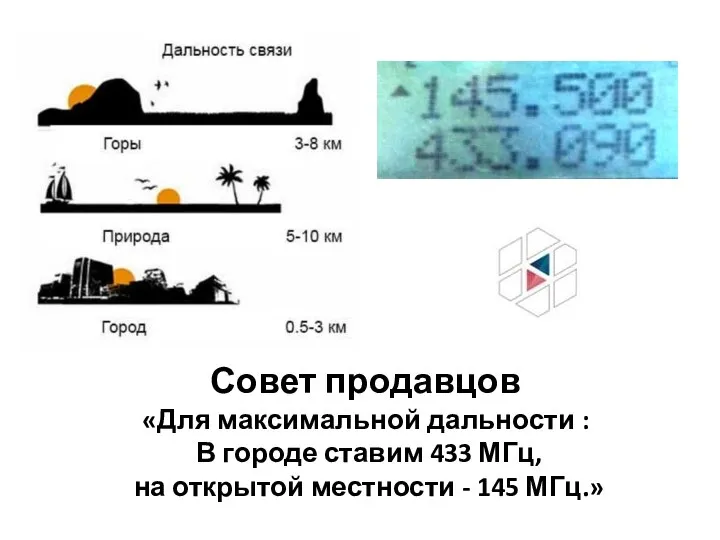 Совет продавцов «Для максимальной дальности : В городе ставим 433 МГц, на