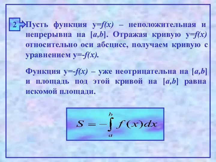 2 Пусть функция y=f(x) – неположительная и непрерывна на [a,b]. Отражая кривую