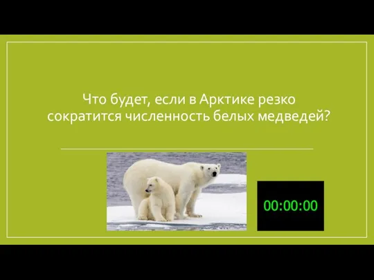 Что будет, если в Арктике резко сократится численность белых медведей?