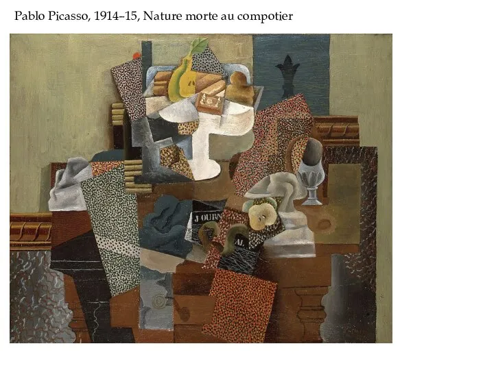 Pablo Picasso, 1914–15, Nature morte au compotier