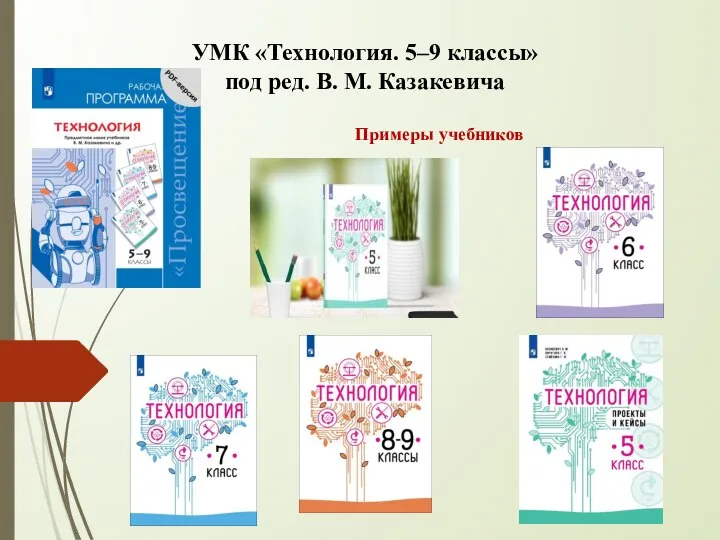 Примеры учебников УМК «Технология. 5–9 классы» под ред. В. М. Казакевича