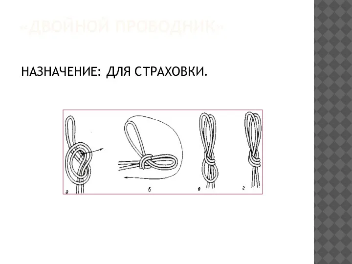 «ДВОЙНОЙ ПРОВОДНИК» НАЗНАЧЕНИЕ: ДЛЯ СТРАХОВКИ.