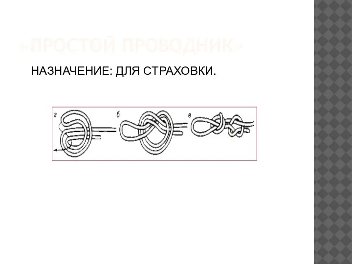 «ПРОСТОЙ ПРОВОДНИК» НАЗНАЧЕНИЕ: ДЛЯ СТРАХОВКИ.