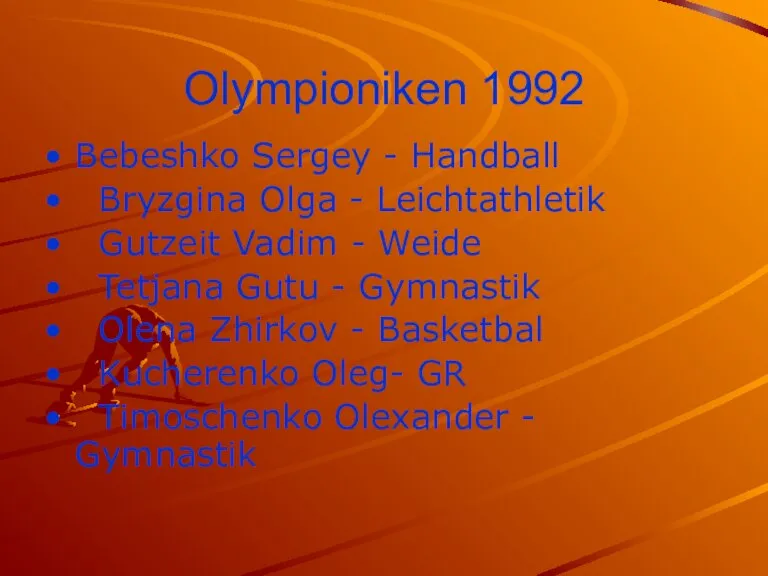 Olympioniken 1992 Bebeshko Sergey - Handball Bryzgina Olga - Leichtathletik Gutzeit Vadim