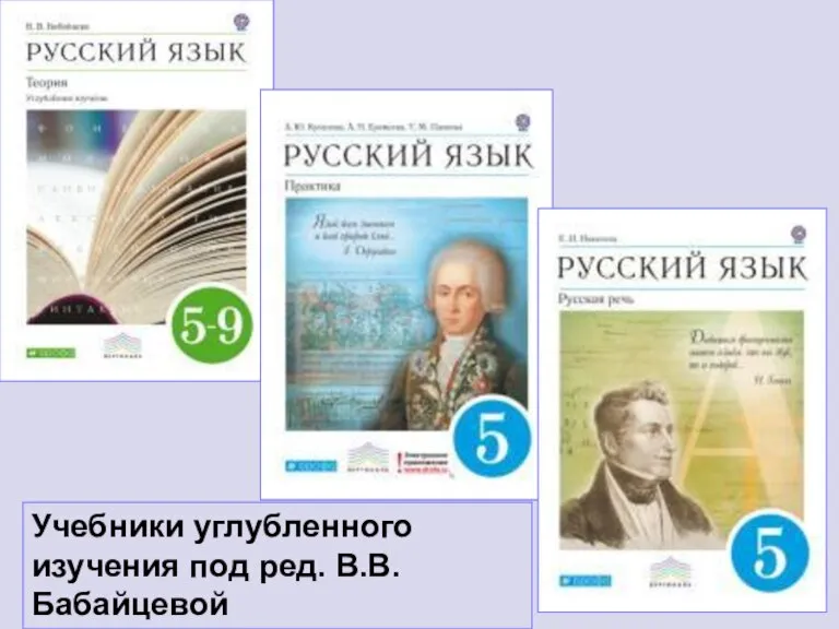 Учебники углубленного изучения под ред. В.В. Бабайцевой