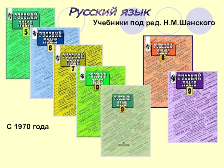 Русский язык Учебники под ред. Н.М.Шанского С 1970 года