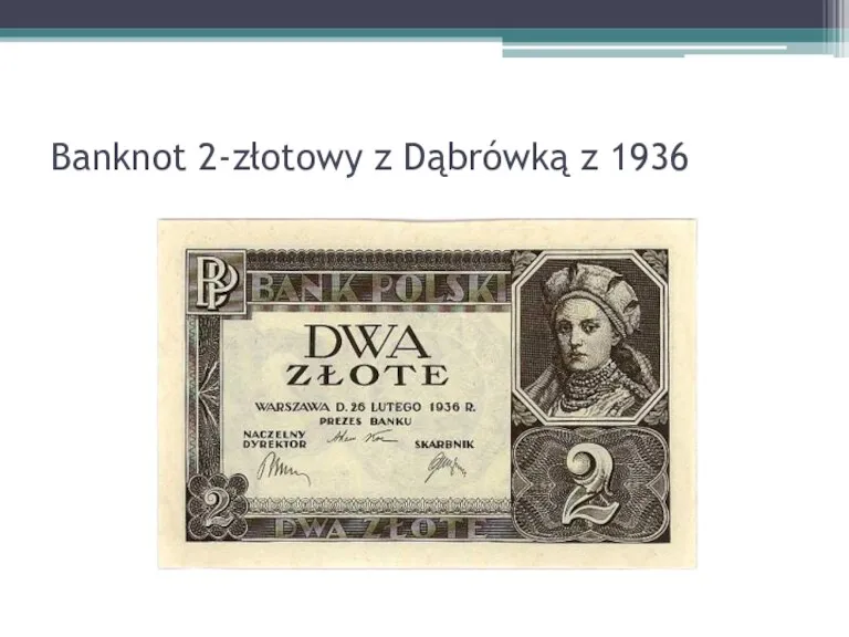 Banknot 2-złotowy z Dąbrówką z 1936