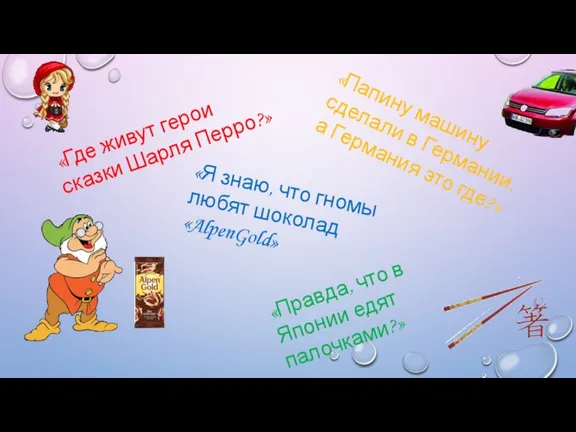 «Где живут герои сказки Шарля Перро?» «Папину машину сделали в Германии, а