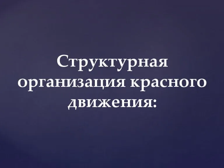 Структурная организация красного движения: