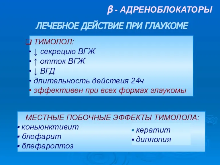 β - АДРЕНОБЛОКАТОРЫ