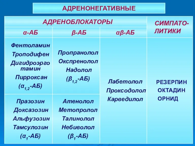 АДРЕНОНЕГАТИВНЫЕ