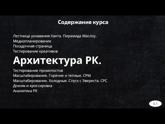 Лестница узнавания Ханта. Пирамида Маслоу. Медиапланирование Посадочная страница Тестирование креативов Архитектура РК.