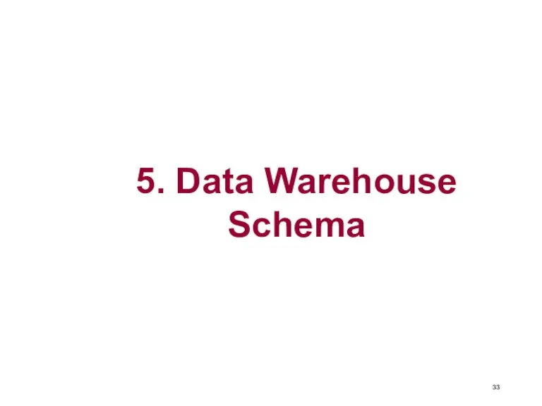5. Data Warehouse Schema