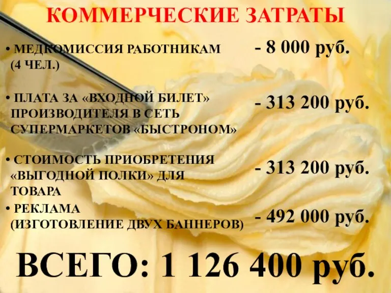 КОММЕРЧЕСКИЕ ЗАТРАТЫ РЕКЛАМА (ИЗГОТОВЛЕНИЕ ДВУХ БАННЕРОВ) - 492 000 руб. МЕДКОМИССИЯ РАБОТНИКАМ