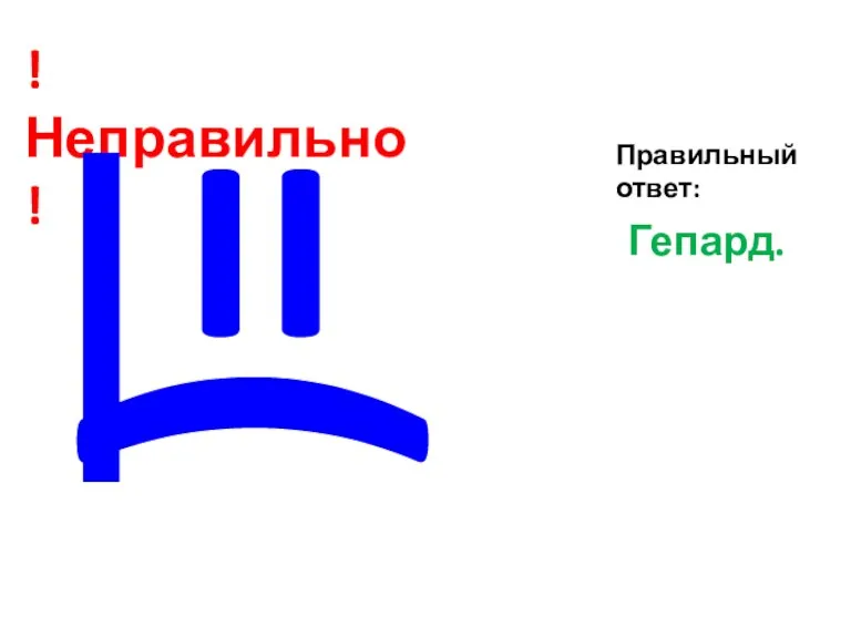 ! Неправильно ! Правильный ответ: Гепард. =(