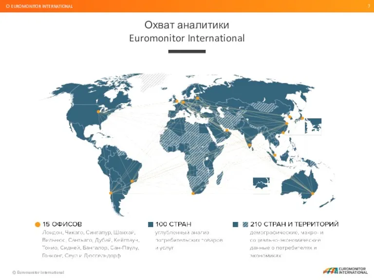 Охват аналитики Euromonitor International О EUROMONITOR INTERNATIONAL