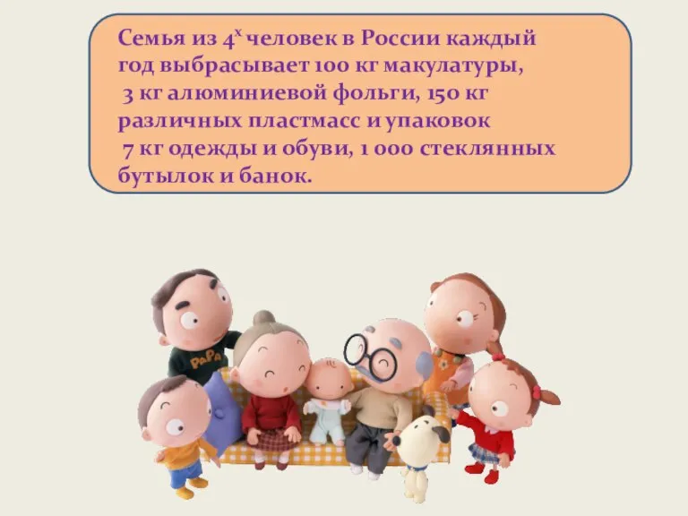 Семья из 4х человек в России каждый год выбрасывает 100 кг макулатуры,