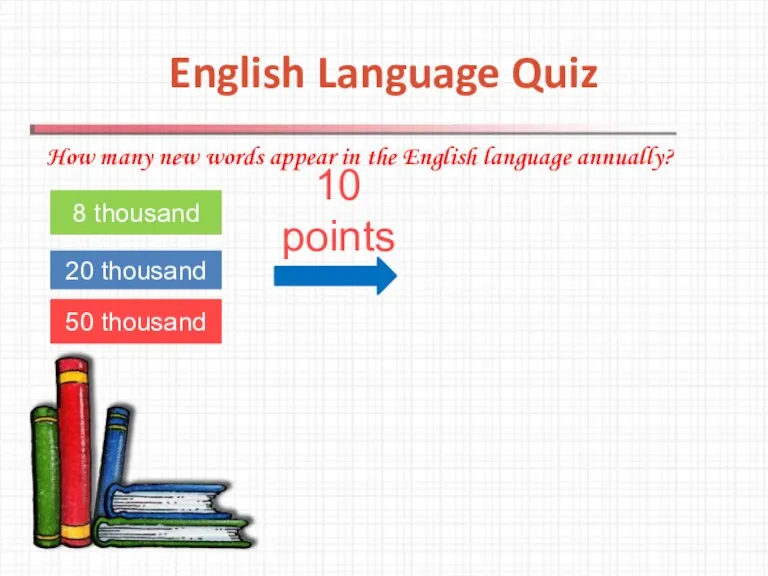 English Language Quiz How many new words appear in the English language