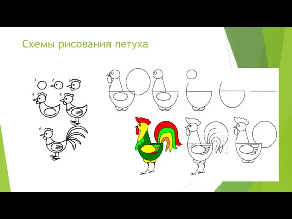 Схемы рисования петуха