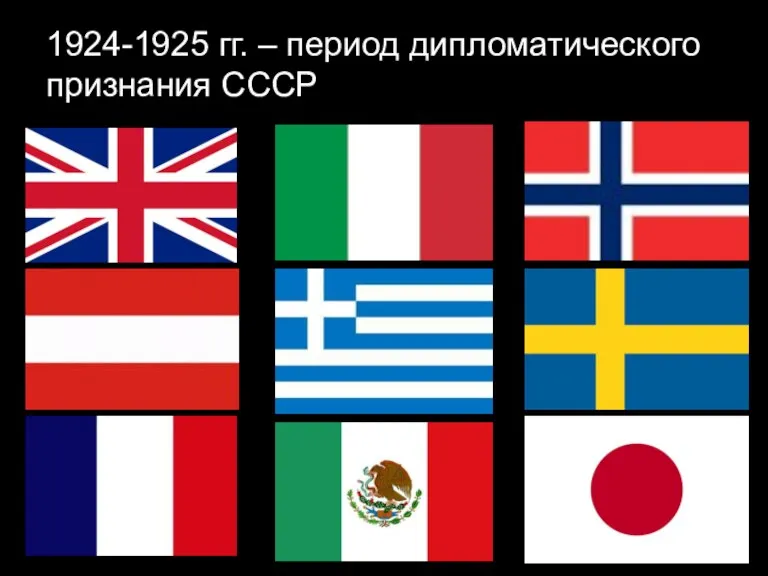 1924-1925 гг. – период дипломатического признания СССР
