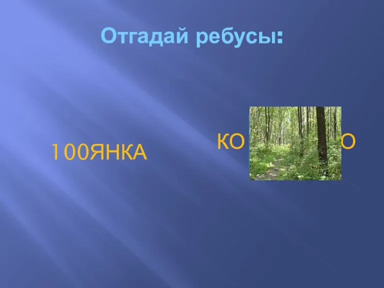 Отгадай ребусы: 100ЯНКА КО О