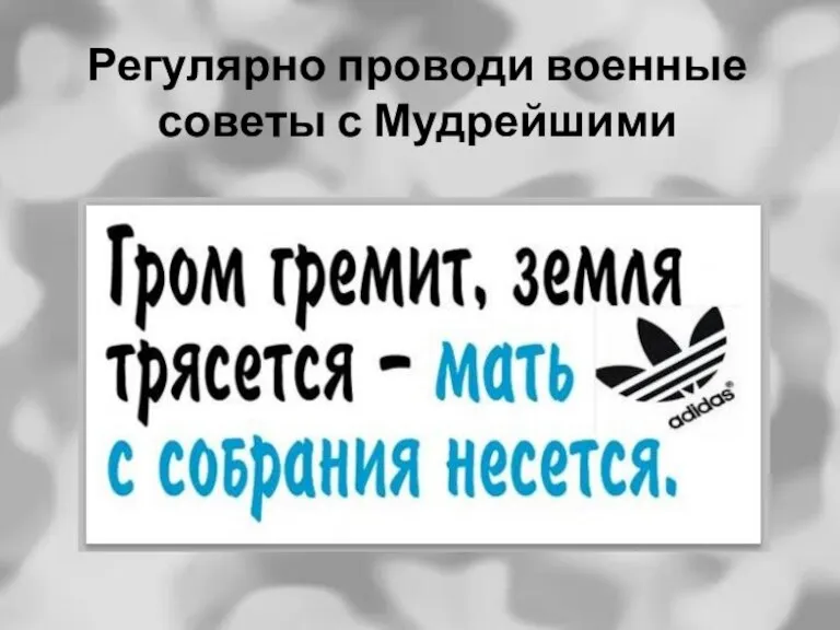 Регулярно проводи военные советы с Мудрейшими