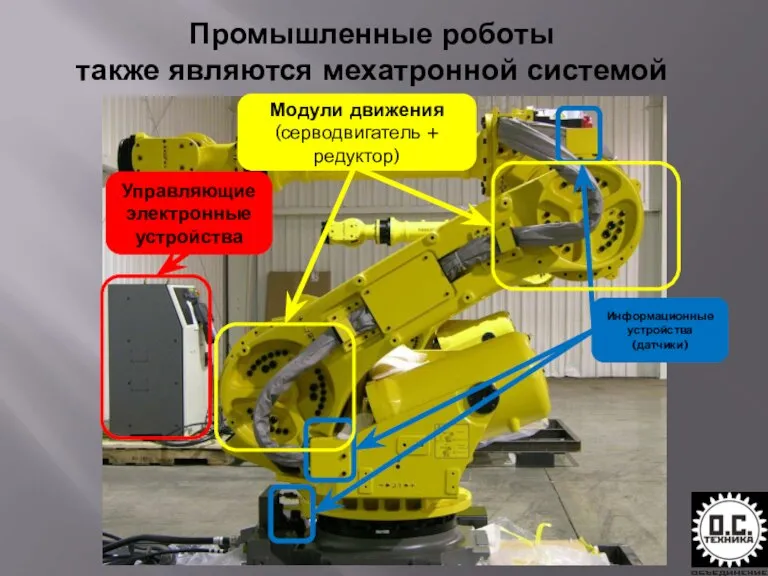 Промышленные роботы также являются мехатронной системой