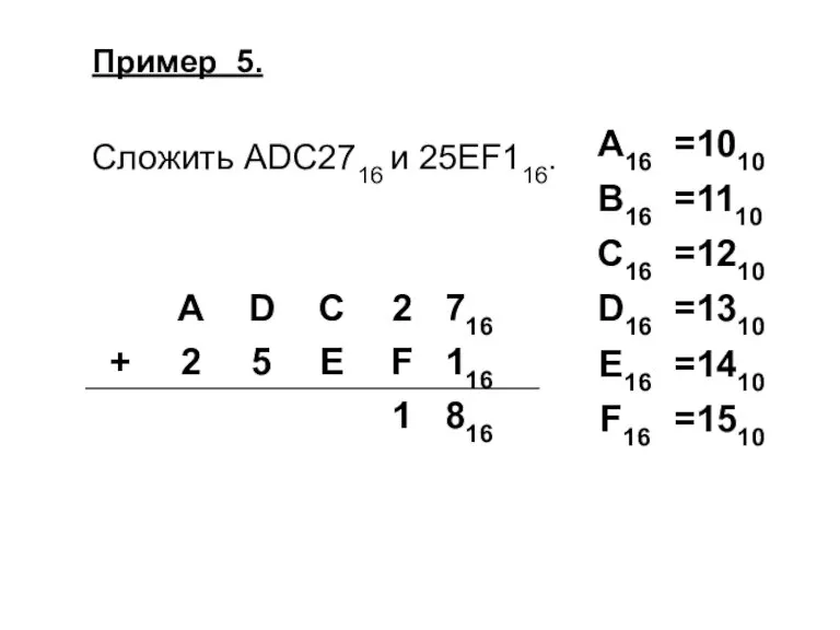 Пример 5. Сложить ADC2716 и 25EF116.