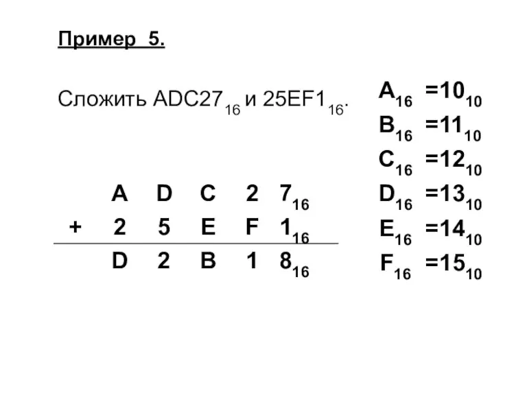 Пример 5. Сложить ADC2716 и 25EF116.