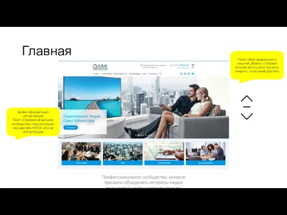 Главная Более официальная иллюстрация Текст «Профессиональное сообщество» поднять выше, под надпись НМСУ,