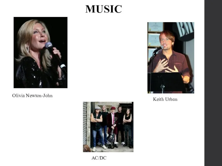 Olivia Newton-John Keith Urban AC/DC MUSIC