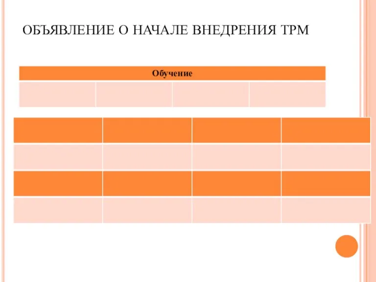 ОБЪЯВЛЕНИЕ О НАЧАЛЕ ВНЕДРЕНИЯ ТРМ