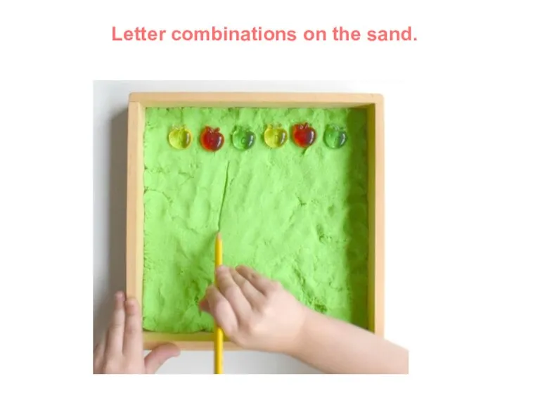 Letter combinations on the sand.
