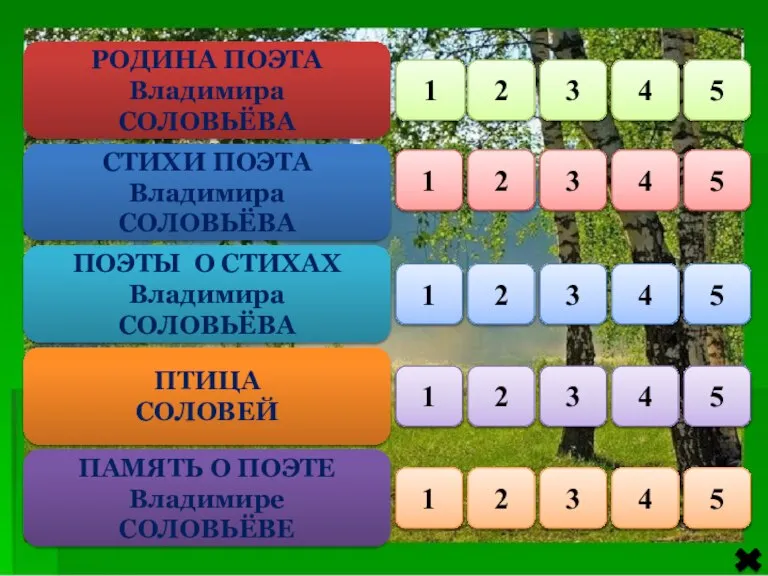 РОДИНА ПОЭТА Владимира СОЛОВЬЁВА СТИХИ ПОЭТА Владимира СОЛОВЬЁВА ПАМЯТЬ О ПОЭТЕ Владимире