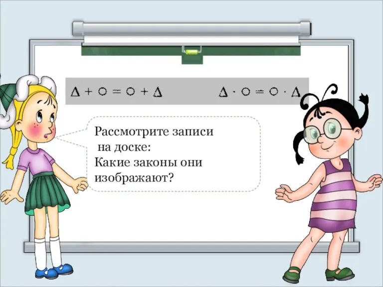 Рассмотрите записи на доске: Какие законы они изображают?