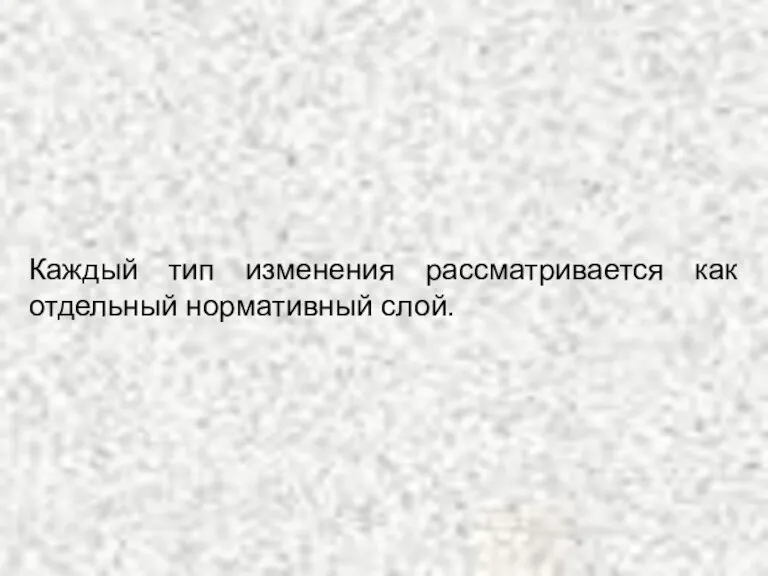 Каждый тип изменения рассматривается как отдельный нормативный слой.