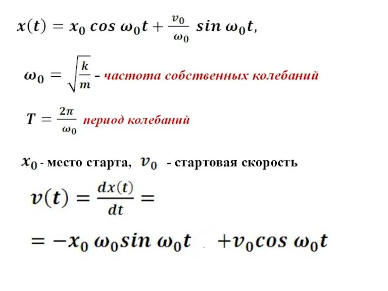 - место старта, - стартовая скорость