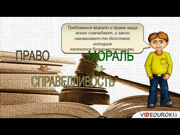 Требования морали и права чаще всего совпадают, и закон наказывает те действия,