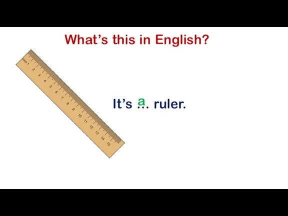 What’s this in English? It’s … ruler. a