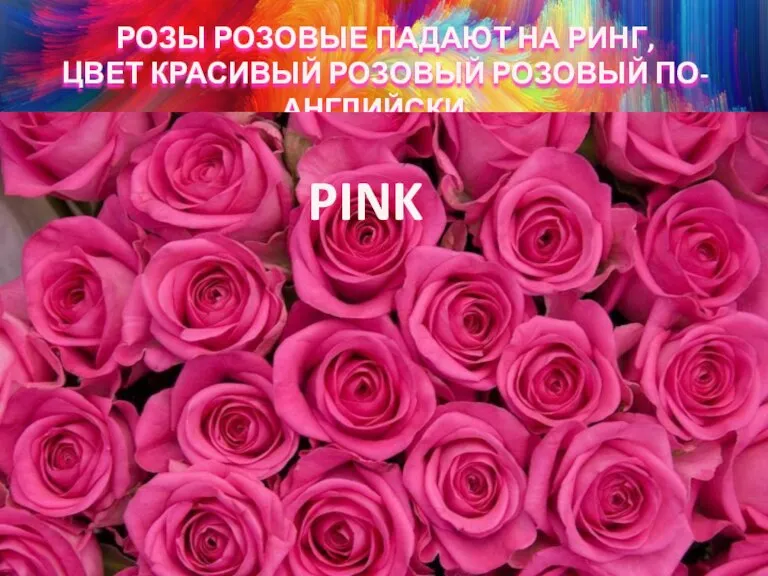 РОЗЫ РОЗОВЫЕ ПАДАЮТ НА РИНГ, ЦВЕТ КРАСИВЫЙ РОЗОВЫЙ РОЗОВЫЙ ПО-АНГЛИЙСКИ... PINK