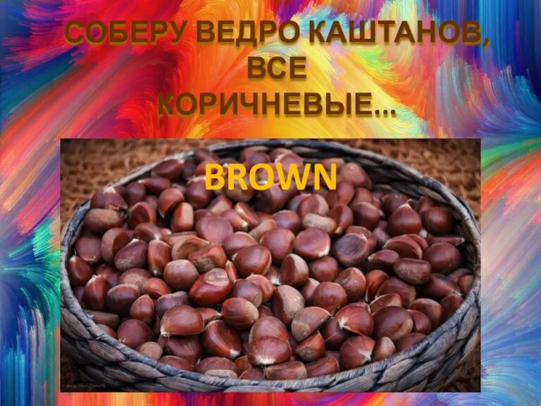 СОБЕРУ ВЕДРО КАШТАНОВ, ВСЕ КОРИЧНЕВЫЕ... BROWN