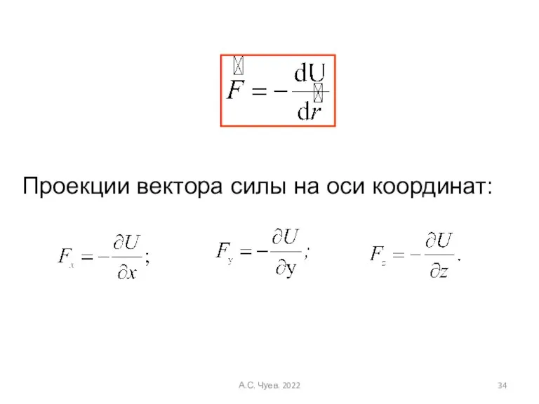 Проекции вектора силы на оси координат: А.С. Чуев. 2022