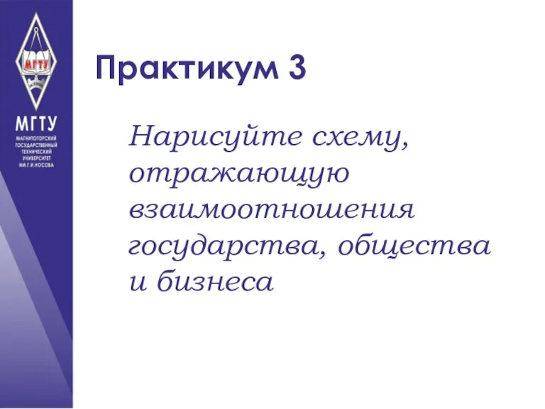 Практикум 3 Нарисуйте схему, отражающую взаимоотношения государства, общества и бизнеса