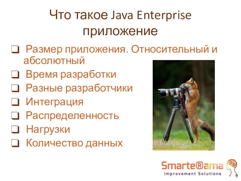 Что такое Java Enterprise приложение Размер приложения. Относительный и абсолютный Время разработки