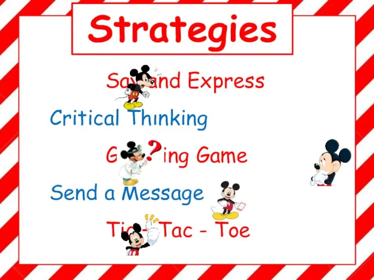 Say and Express Critical Thinking Guessing Game Send a Message Tic – Tac - Toe Strategies