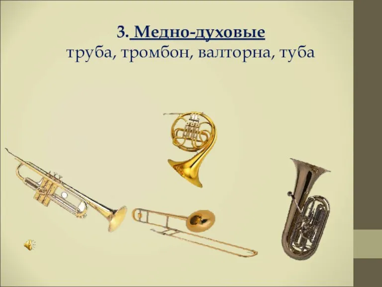 3. Медно-духовые труба, тромбон, валторна, туба