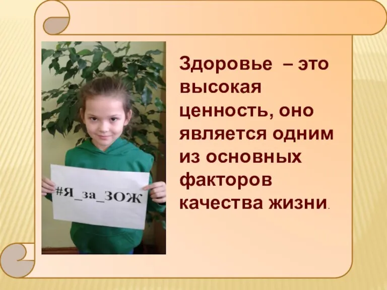 Здоровье – это высокая ценность, оно является одним из основных факторов качества жизни.