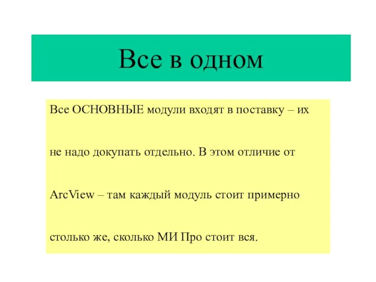 Все в одном Все ОСНОВНЫЕ модули входят в поставку – их не