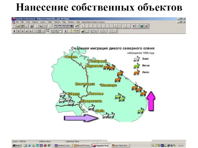 Нанесение собственных объектов