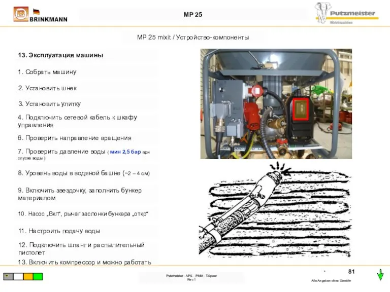 * Alle Angaben ohne Gewähr Putzmeister - APS - PMM - T.Speer